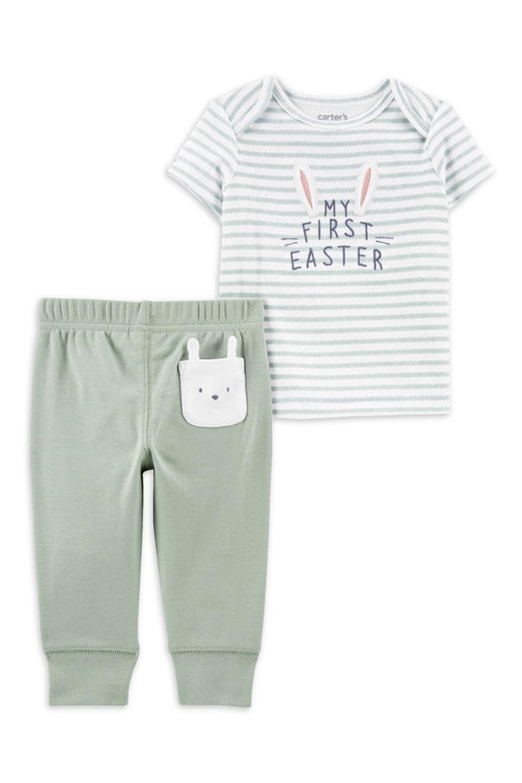 Child of Mine Baby Unisex Easter Outfit Set, 2-Piece, Sizes Preemie-12M