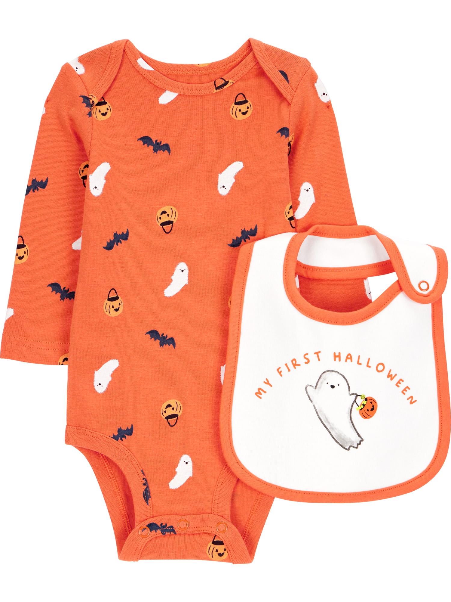 Carter's Child of Mine Baby Unisex Halloween Bodysuit and Bib Set, 2-Piece, Sizes Newborn-12 Months