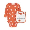 Carter's Child of Mine Baby Unisex Halloween Bodysuit and Bib Set, 2Piece, Sizes Newborn24