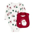 Carter's Child of Mine Baby Unisex Holiday Bodysuit and Bib Set, 2