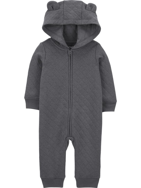 Baby Unisex Hooded Jumpsuit, One-Piece, Sizes 0/3-24 Months