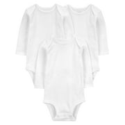 Carter's Child of Mine Baby Unisex Long Sleeve Bodysuits, 3-Pack Sizes Preemie-18 Months