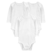 Carter's Child of Mine Baby Unisex Long Sleeve Bodysuits, 3-Pack Sizes Preemie-18 Months