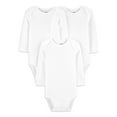 thumbnail image 1 of Carter's Child of Mine Baby Unisex Long Sleeve White Bodysuit, 3-Pack, Preemie-18M, 1 of 3