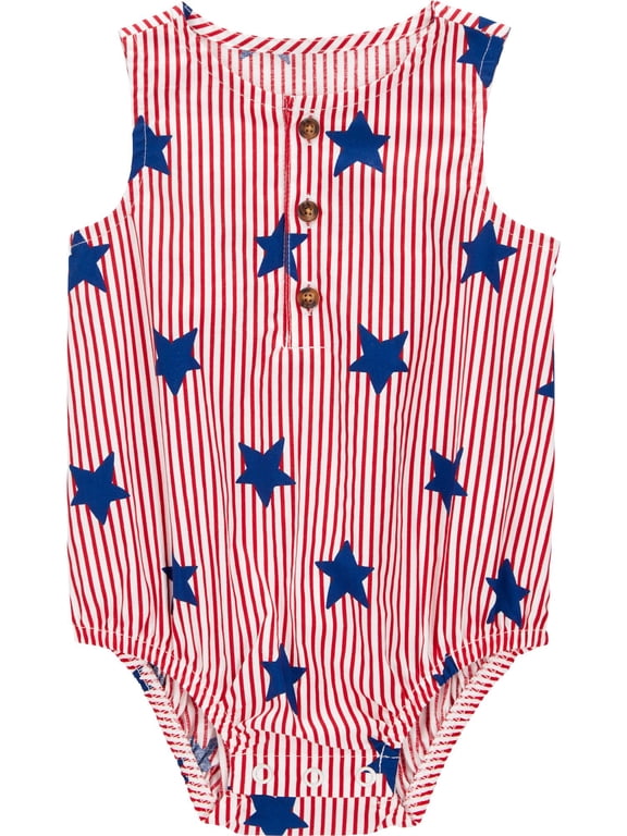Baby Unisex Patriotic Romper, Sizes Newborn-12 Months