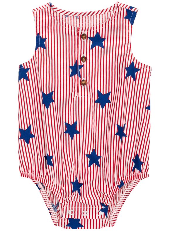 Baby Unisex Patriotic Romper, Sizes Newborn-12 Months