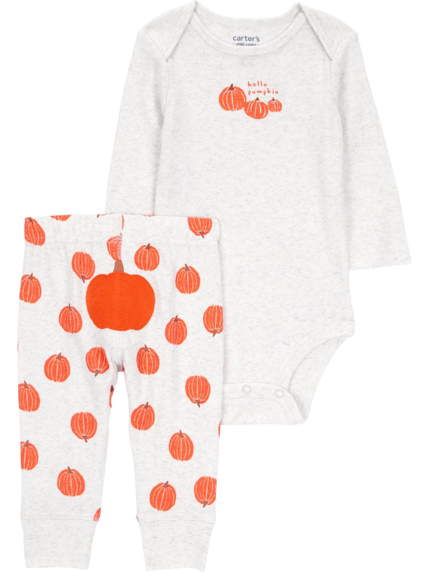 Carter's Child of Mine Baby Unisex Pumpkin Outfit Set, 2-Piece, Sizes Newborn-12 Months