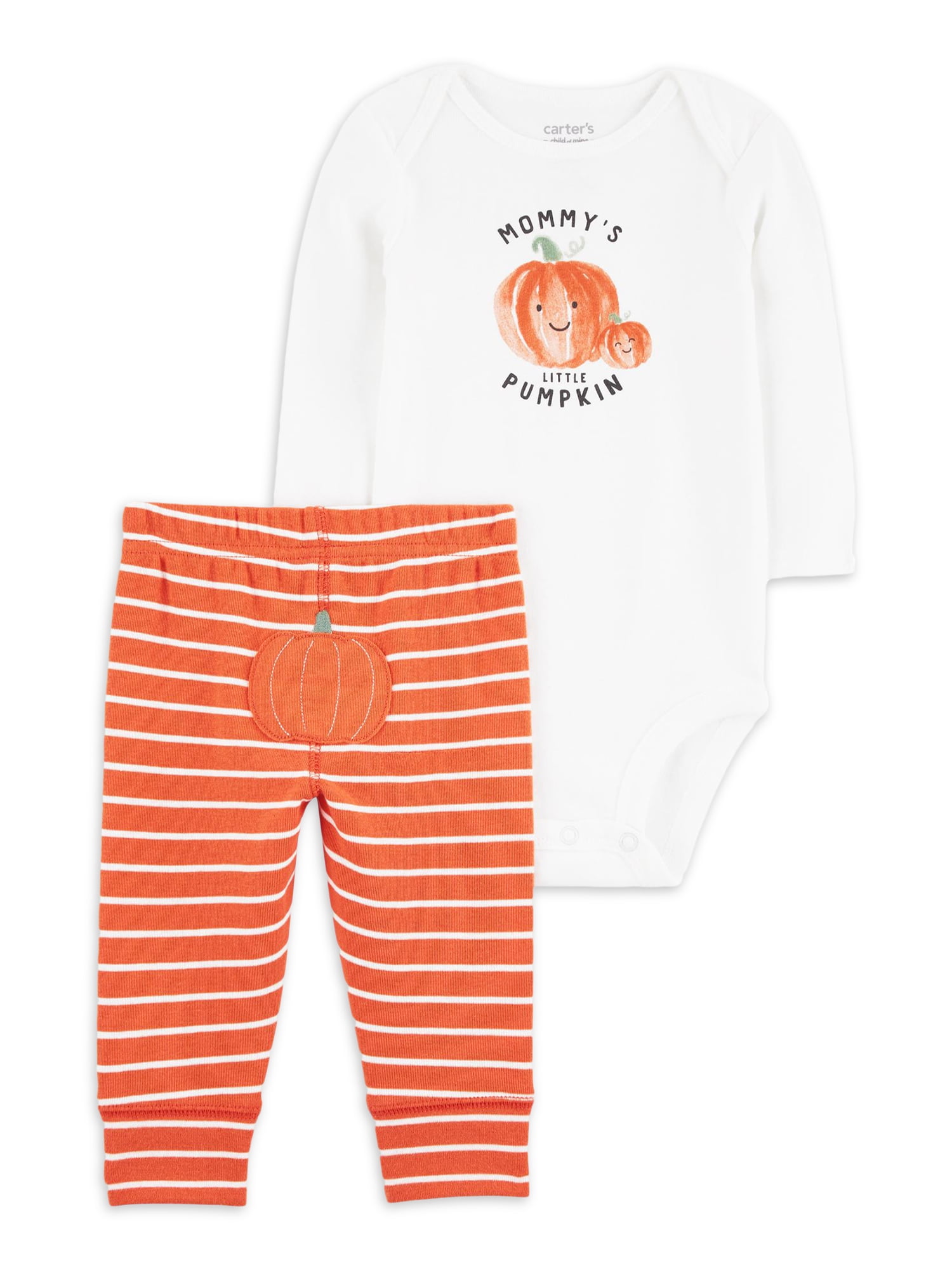 Carter's Child of Mine Baby Unisex Pumpkin Outfit Set, 2-Piece, Sizes Preemie-12M