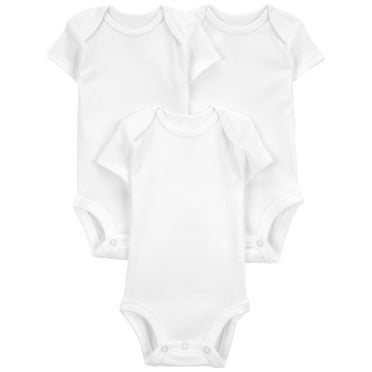 Carter's Child of Mine Baby Unisex Short Sleeve Bodysuits, 3-Pack Sizes Preemie-18 Months