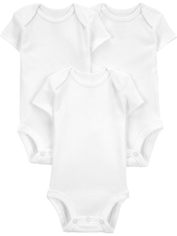 Baby Unisex Short Sleeve Bodysuits, 3-Pack Sizes Preemie-18 Months