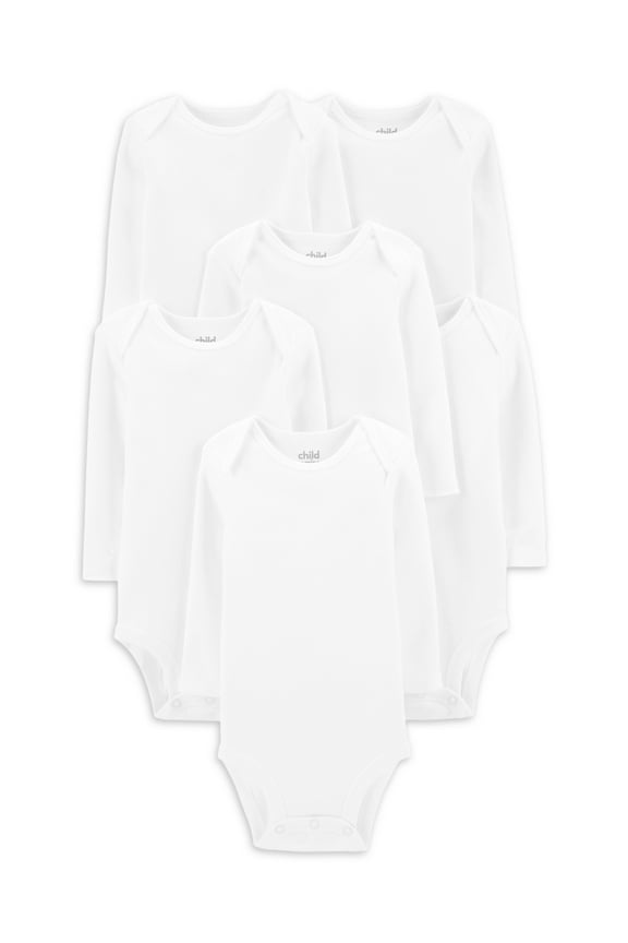 Baby Unisex Short Sleeve Bodysuits, 6-Pack, Sizes Preemie-24 Months