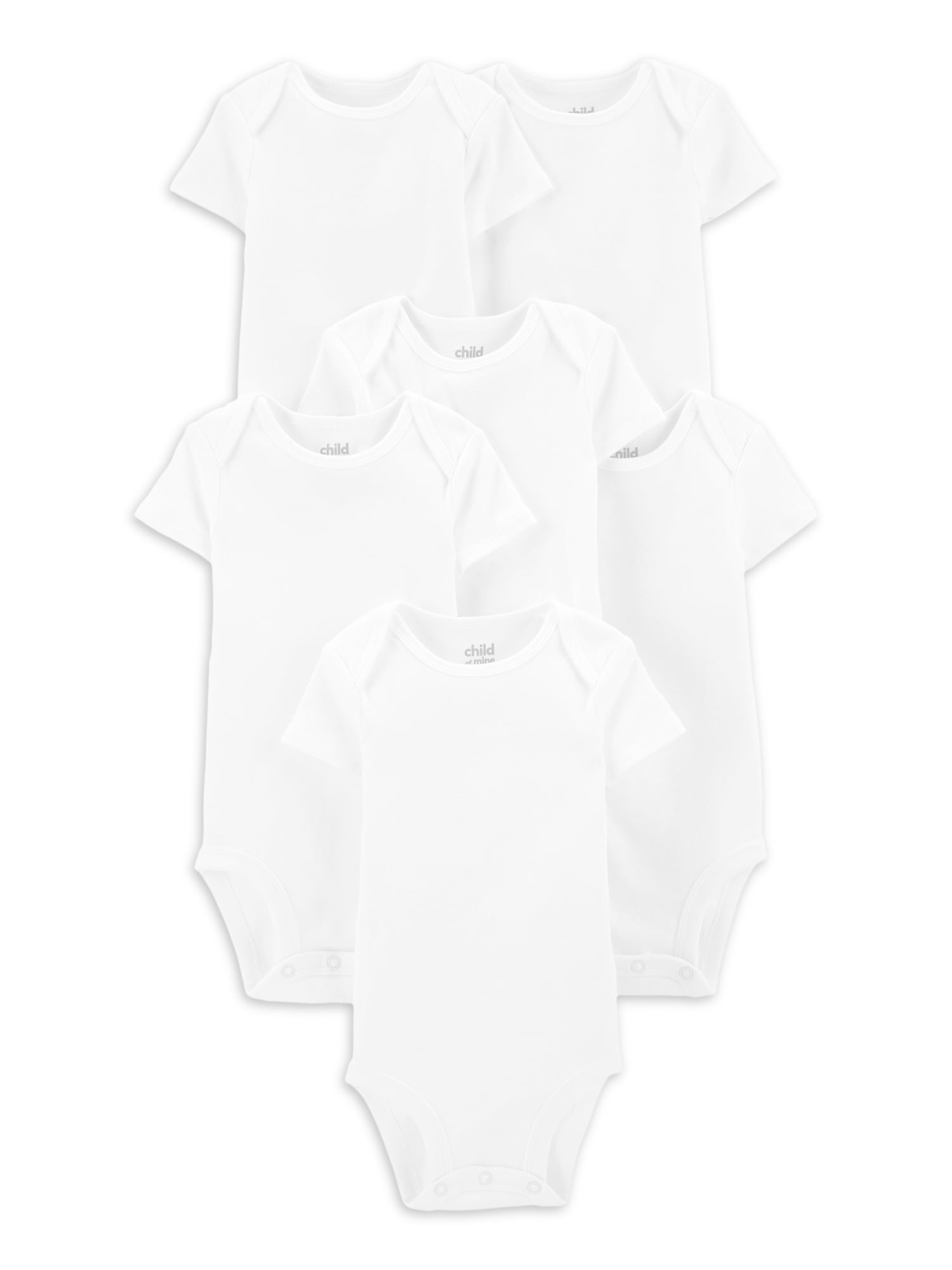 Carter's Child of Mine Baby Unisex Short Sleeve Bodysuits, 6-Pack, Sizes Preemie-24 Months