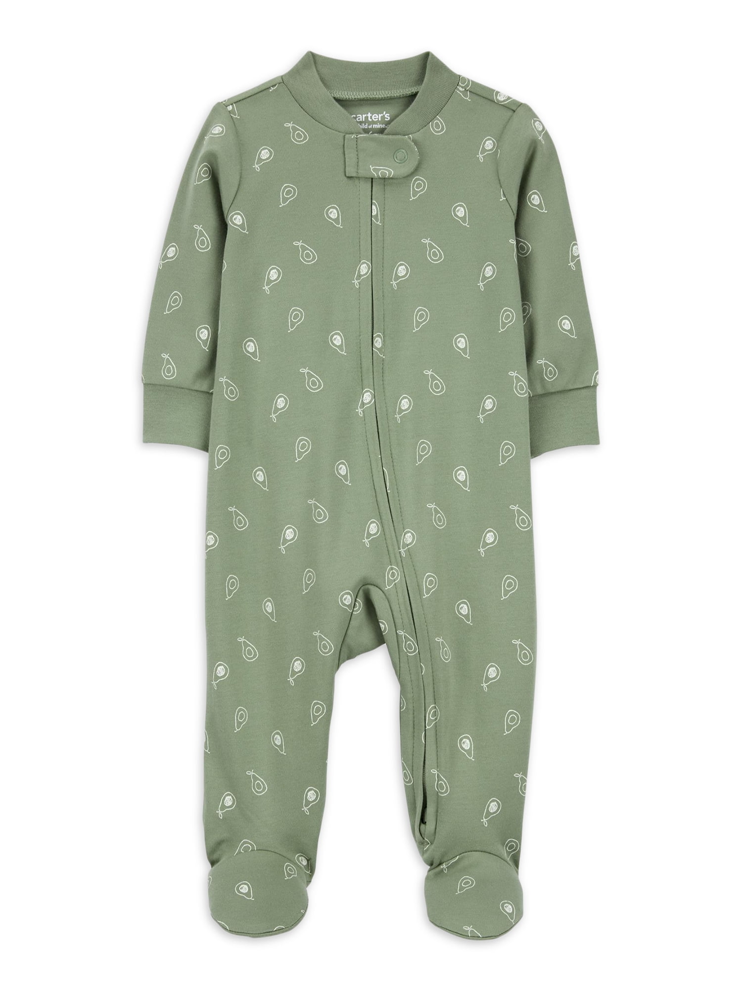 Infant Boys Ivory Like Peas In A Pod Yummy Apple Sleeper Footie Pajamas 9m Walmart