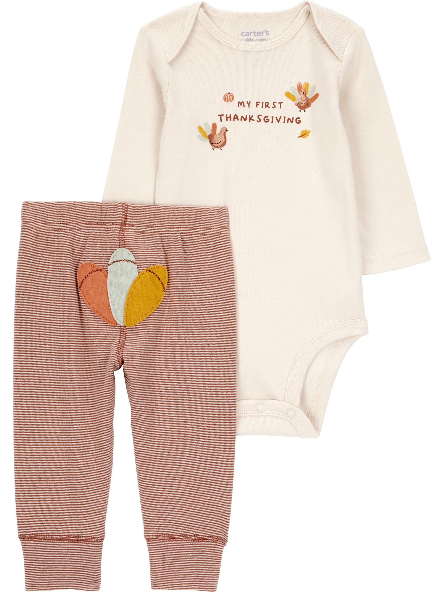 Carter's Child of Mine Baby Unisex Thanksgiving Outfit Set, 2-Piece, Sizes Newborn-12 Months