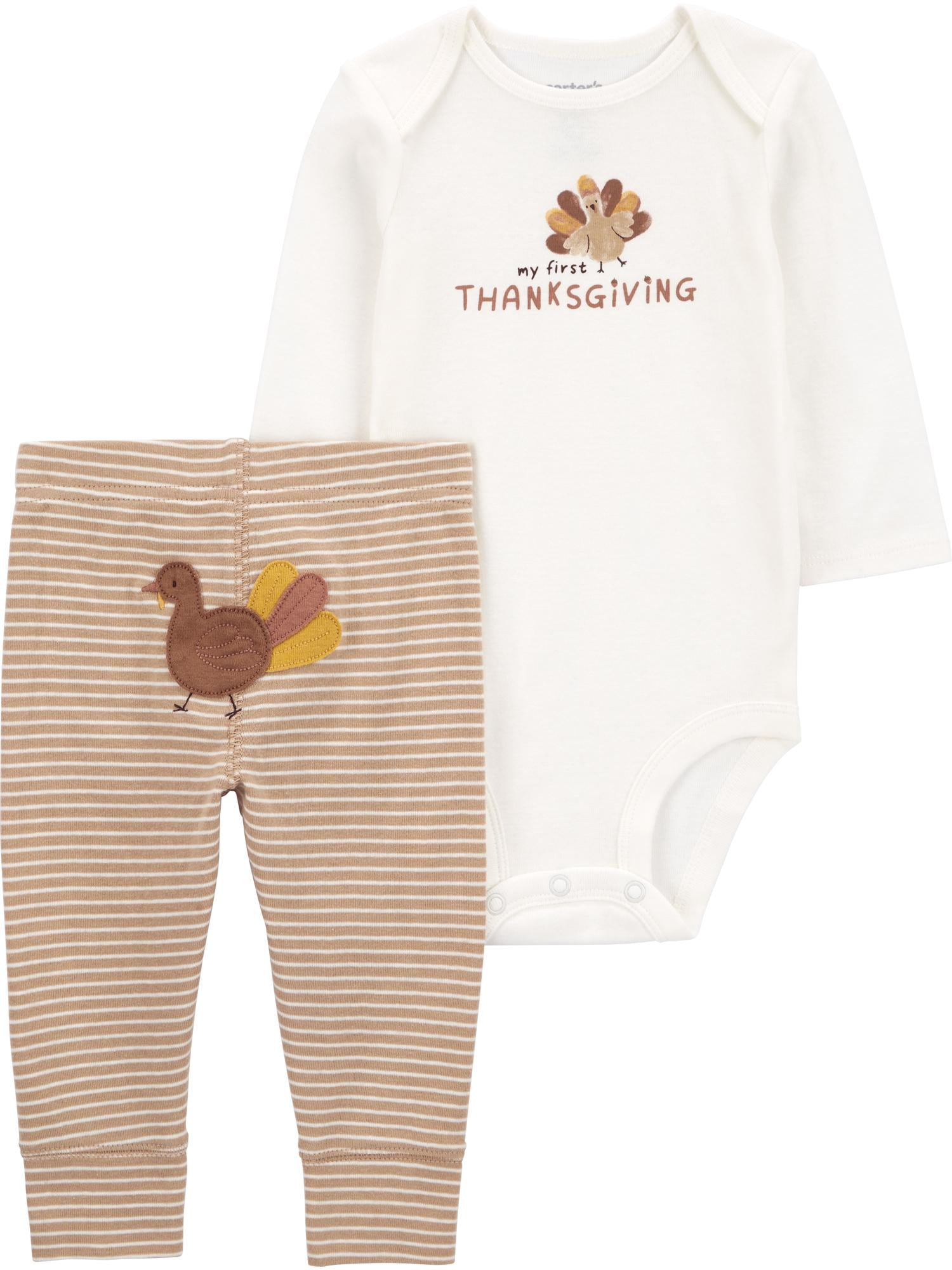 Carter s Child of Mine Baby Unisex Thanksgiving Outfit Set 2 Piece Sizes Newborn 12 Months