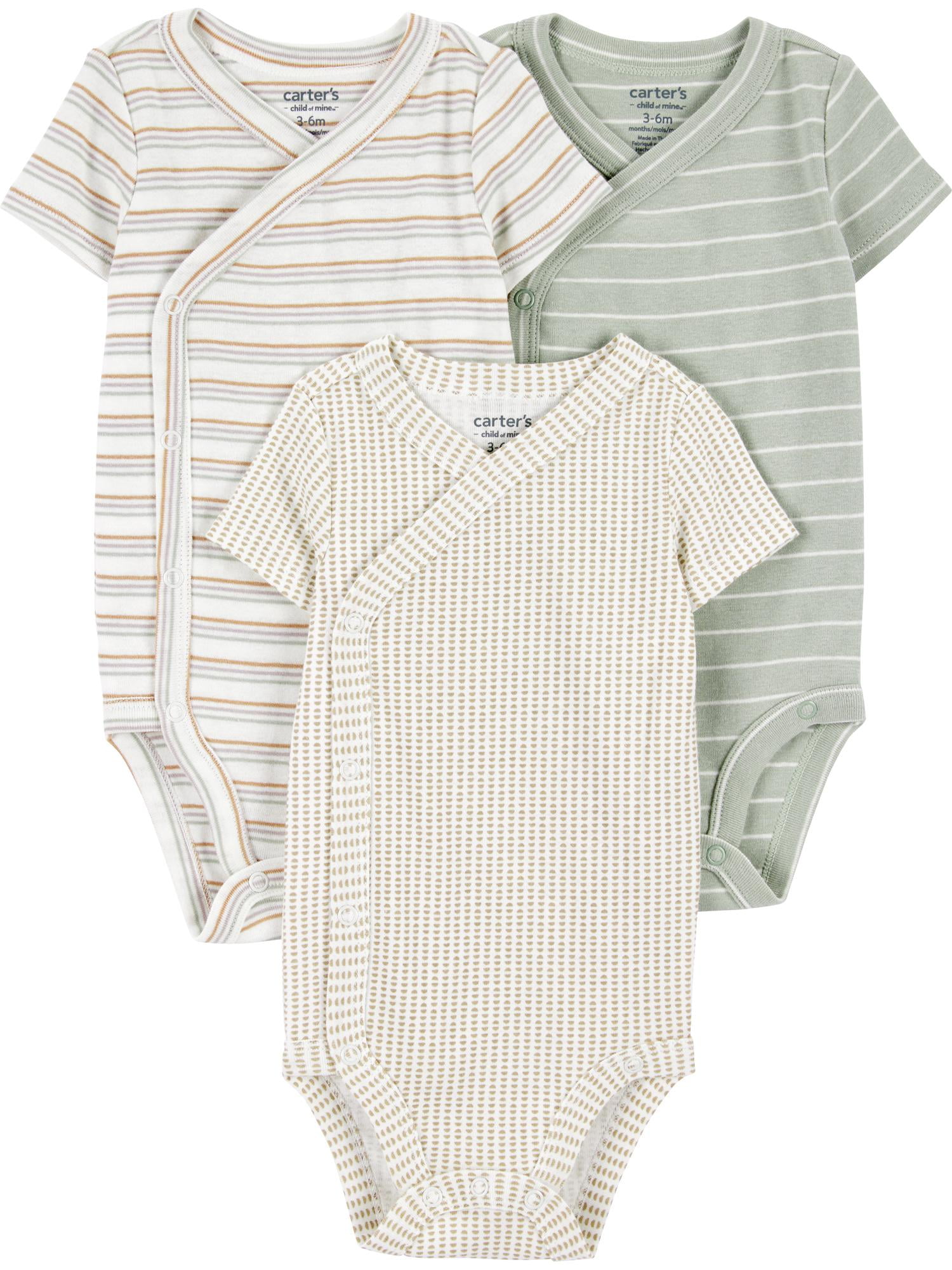 Carter's Child of Mine Baby Wrapover Bodysuits, 3-Pack, Sizes Preemie-18 Months
