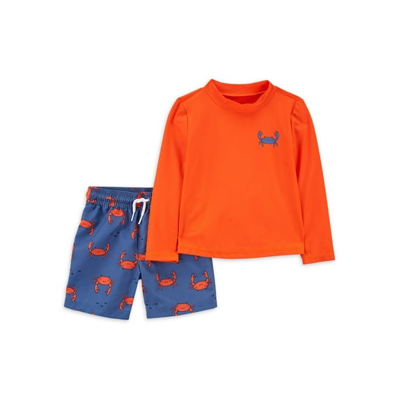 Carter's Child of Mine Baby and Toddler Boy 2pc Rash Guard Swim Set, Sizes 12M-5T
