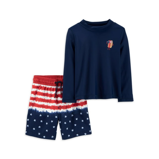 Carter's Child of Mine Baby and Toddler Boy 2pc Rash Guard Swim Set
