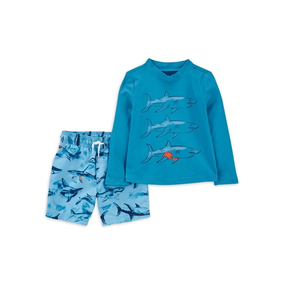Carter's Child of Mine Baby and Toddler Boy 2pc Rash Guard Swim Set, Sizes 12M-5T