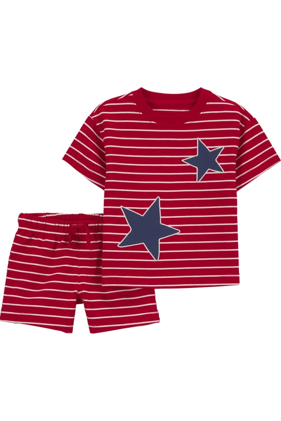 Baby and Toddler Boy Patriotic Americana Americana Outfit Set, 2-Piece, Sizes 12M-5T