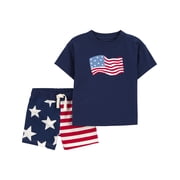 Baby and Toddler Boy Patriotic Americana Americana Outfit Set, 2-Piece, Sizes 12M-5T