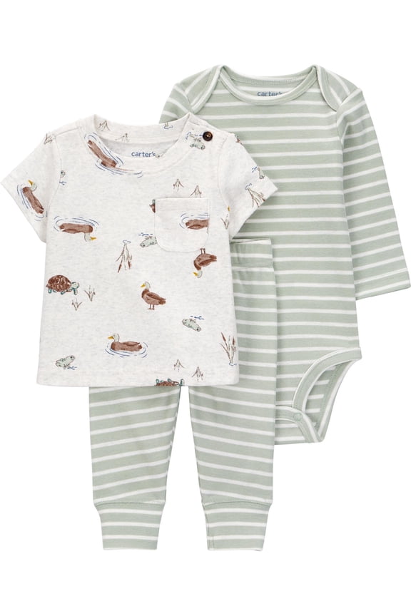 Baby and Toddler Boy Outfit Set, 3-Piece, Sizes 0/3-24 Months