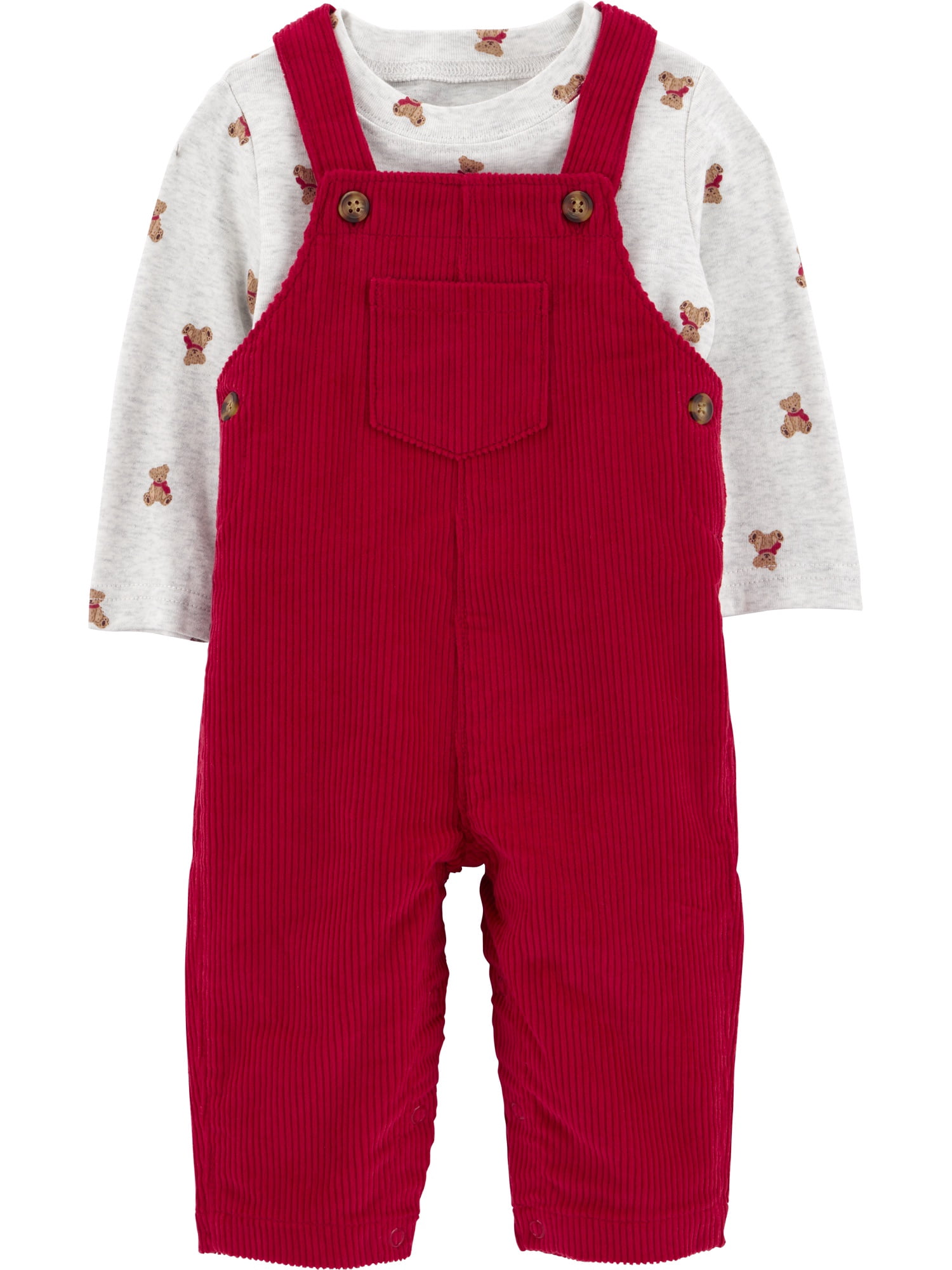 Carter's Child of Mine Baby and Toddler Boy Overalls Set, 2-Piece Sizes 0/3-24 Months
