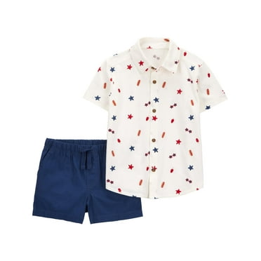 Carter's Child of Mine Baby and Toddler Boy Patriotic Outfit Set, 2-Piece, Sizes 12M-5T