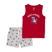 Carter's Child of Mine Baby and Toddler Boy Patriotic Outfit Set, 2-Piece, Sizes 12M-5T