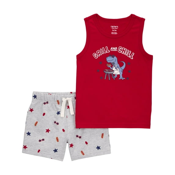 Carter's Child of Mine Baby and Toddler Boy Patriotic Outfit Set, 2-Piece, Sizes 12M-5T