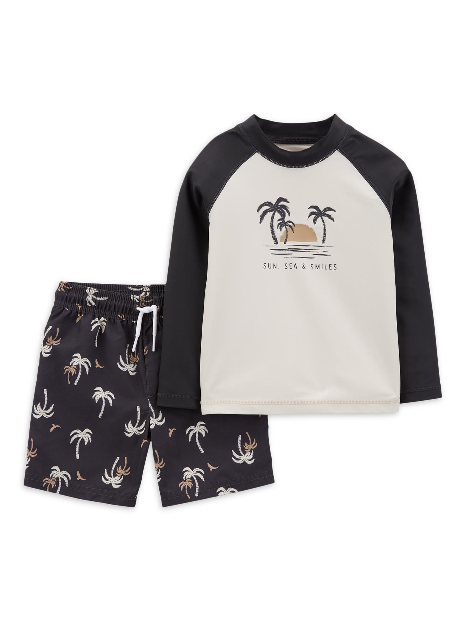 Carter s Child of Mine Baby and Toddler Boy Rashguard and Swim Trunks Set 2 Piece Sizes 12M 5T