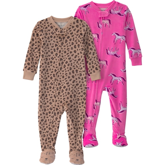 Carter's Child of Mine Baby and Toddler Cozy Pajama, 2-Pack, One-Piece, Sizes 12M-5T