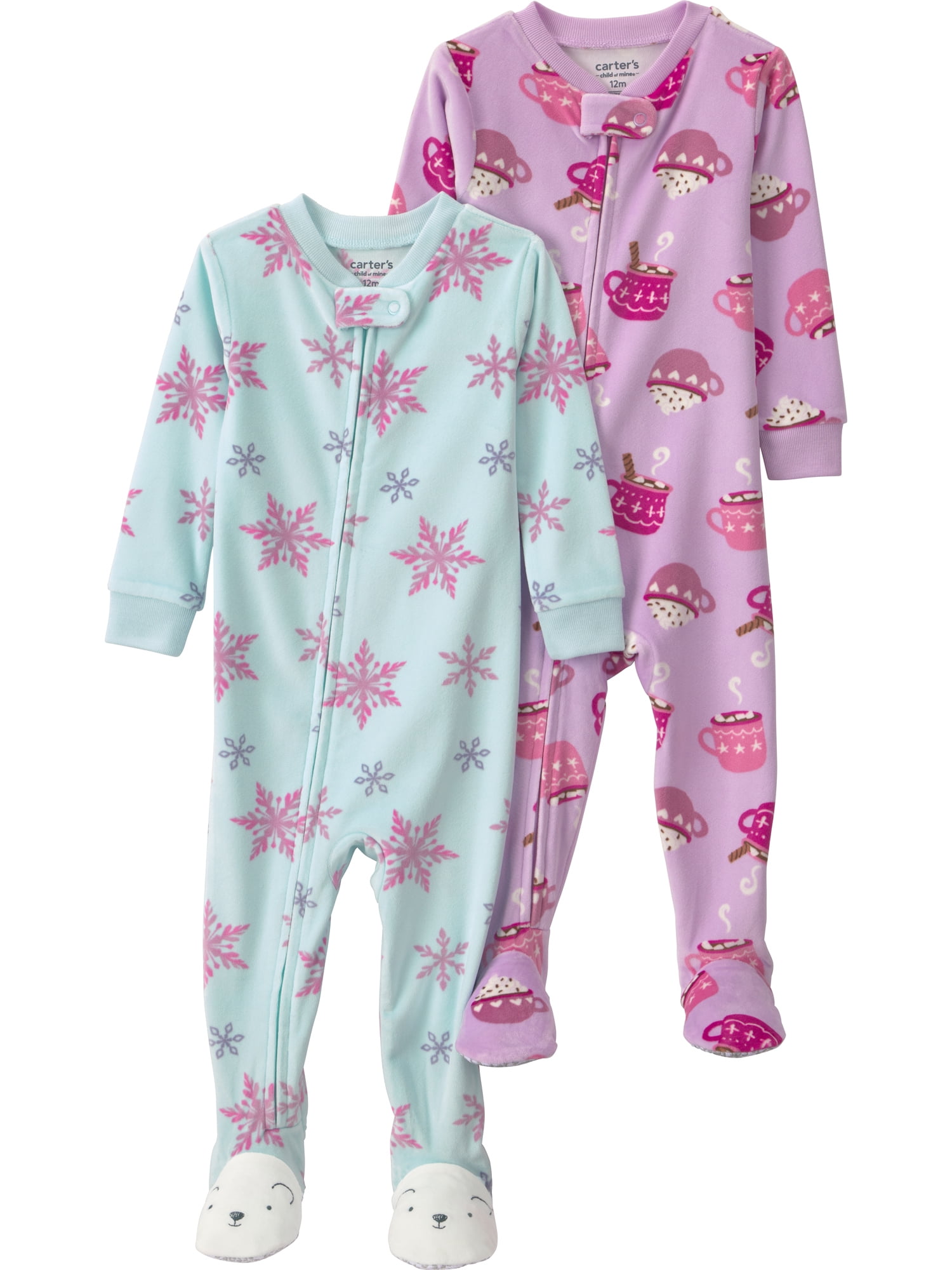 Carter's Child of Mine Baby and Toddler Cozy Pajama, 2-Pack, One-Piece, Sizes 12M-5T