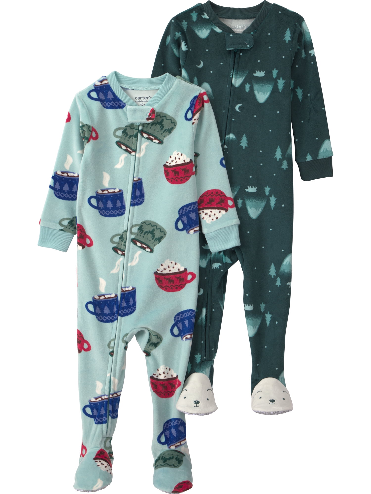 Carter's Child of Mine Baby and Toddler Cozy Pajama, 2-Pack, One-Piece, Sizes 12M-5T