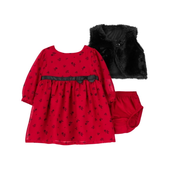 Carter's Child of Mine Baby and Toddler Girl Dress Set, 3-Piece, Sizes 0/3-24 Months