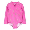 thumbnail image 1 of Carter's Child of Mine Toddler Girl Rash Guard Swimsuit, One-Piece, Sizes 12M-5T, 1 of 6