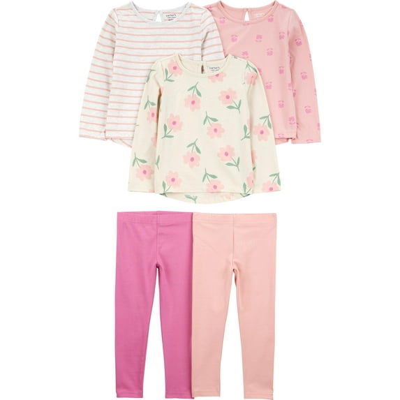 Carter's Child of Mine Baby and Toddler Girl Outfit Set, 5-Piece, Sizes 12M-5T