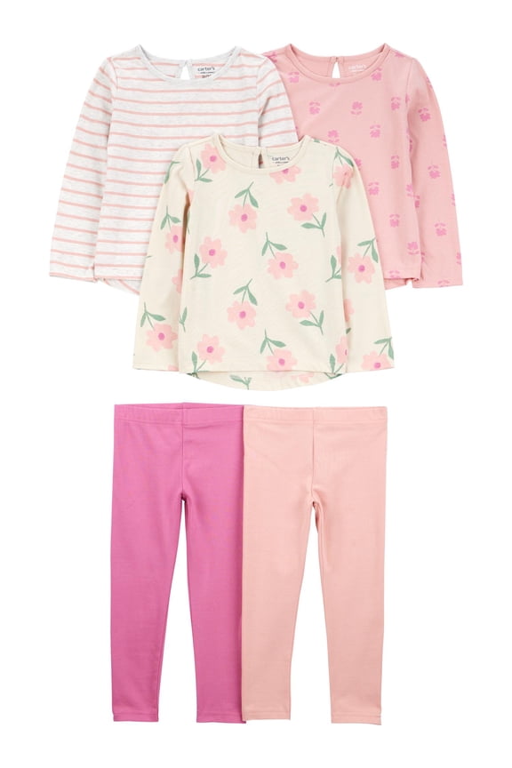 Baby and Toddler Girl Outfit Set, 5-Piece, Sizes 12M-5T