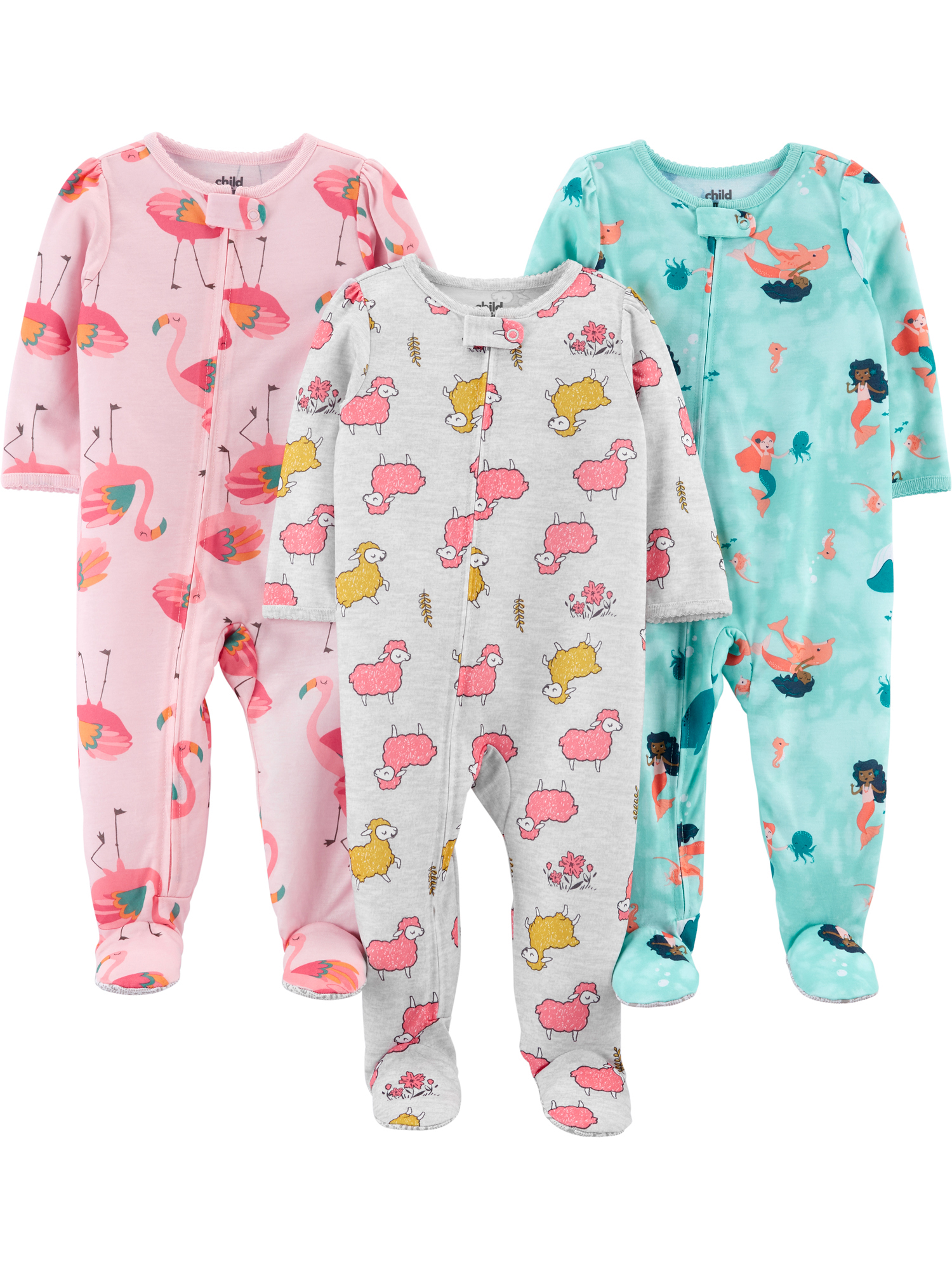 Carter's Child of Mine Baby and Toddler Girl Pajama, One-Piece, 3-Pack, Sizes 12M-4T - image 1 of 10