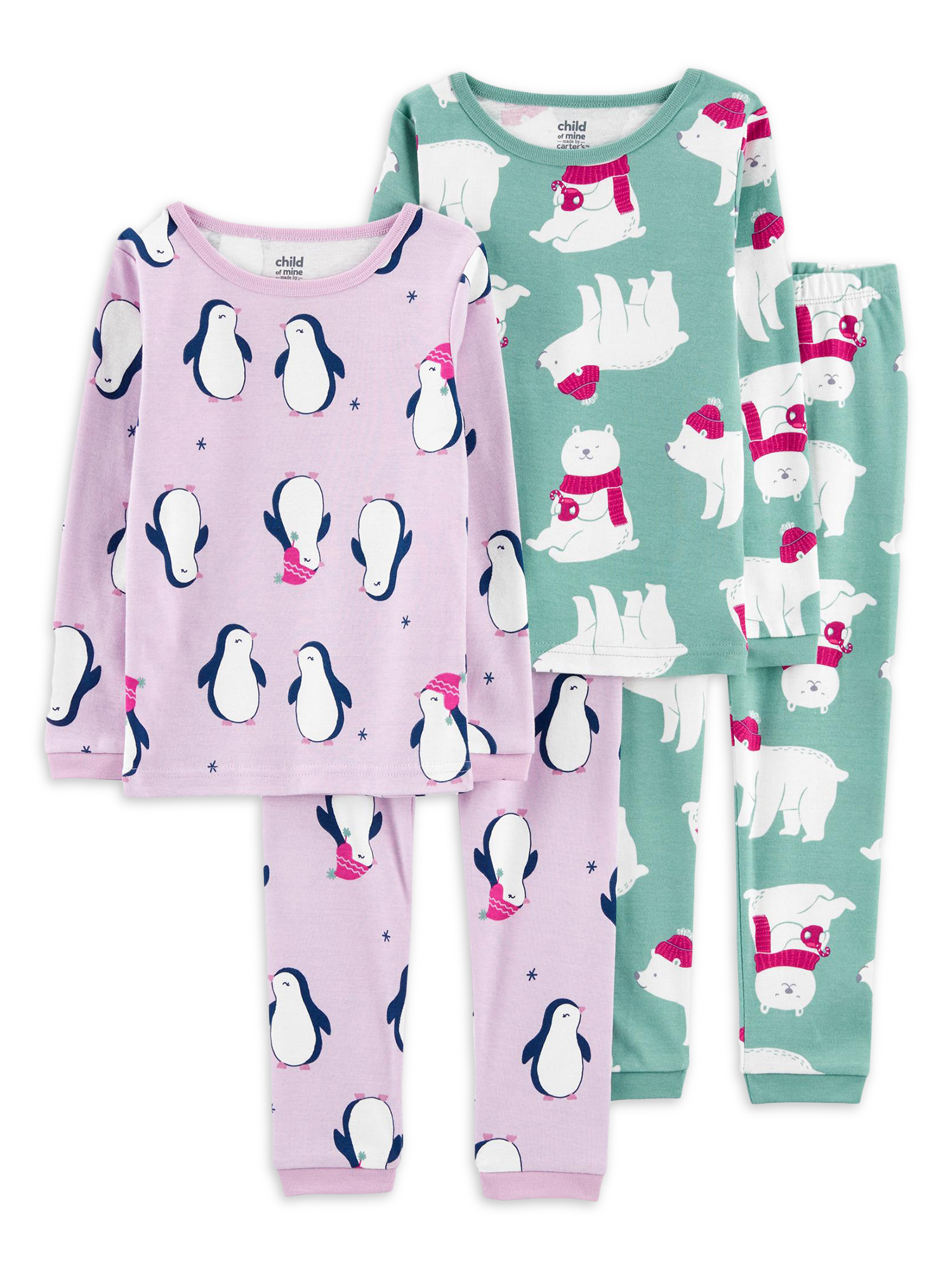PJ & Me Baby Girl & Toddler Girl Long Sleeve Pajama Set, 2Piece, Sizes