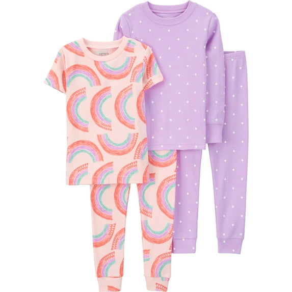 Carter's Child of Mine Baby and Toddler Girl Pajama Set, 2-Pack, 4-Piece, Sizes 12M-5T