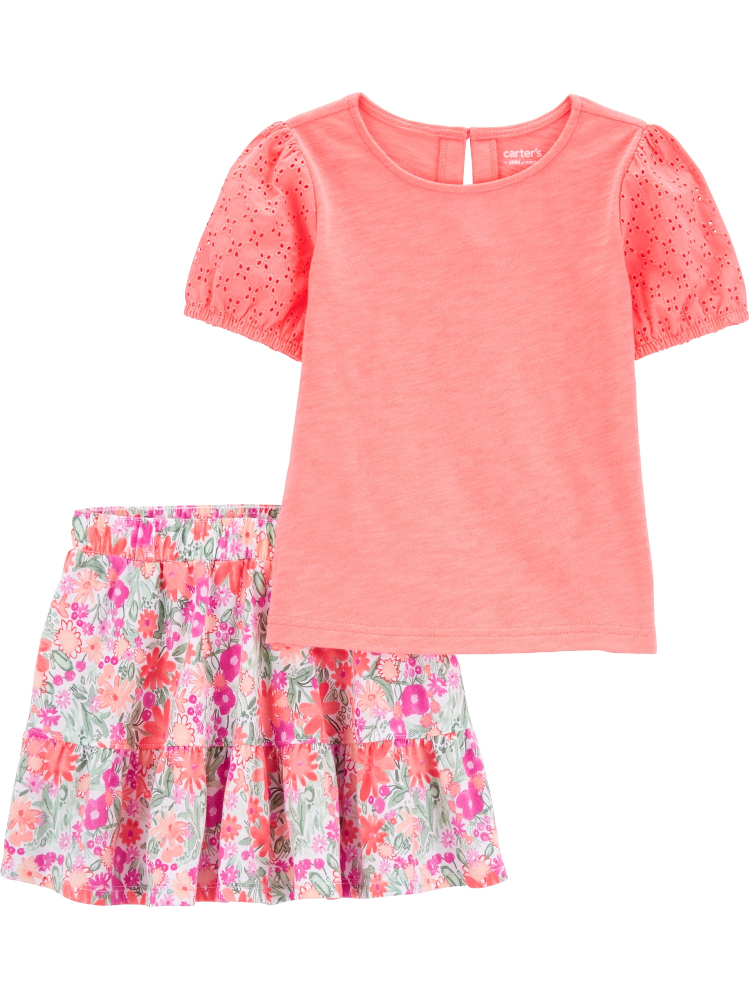 Carter's Child of Mine Baby and Toddler Girl Skirt Outfit Set, 2Piece, Sizes 12M5T