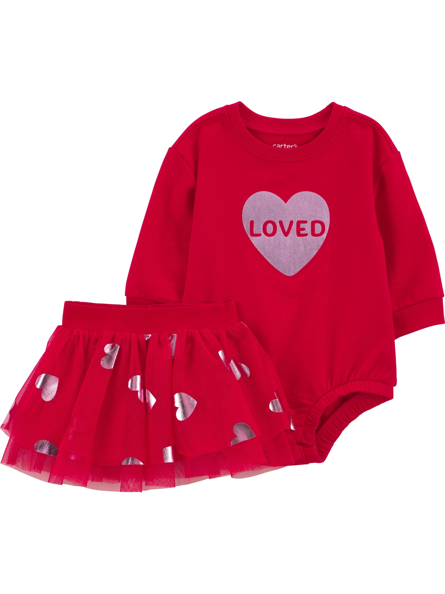 Carter's Child of Mine Baby and Toddler Girl Valentine's Outfit Skirt Set, Sizes Newborn-24 Months