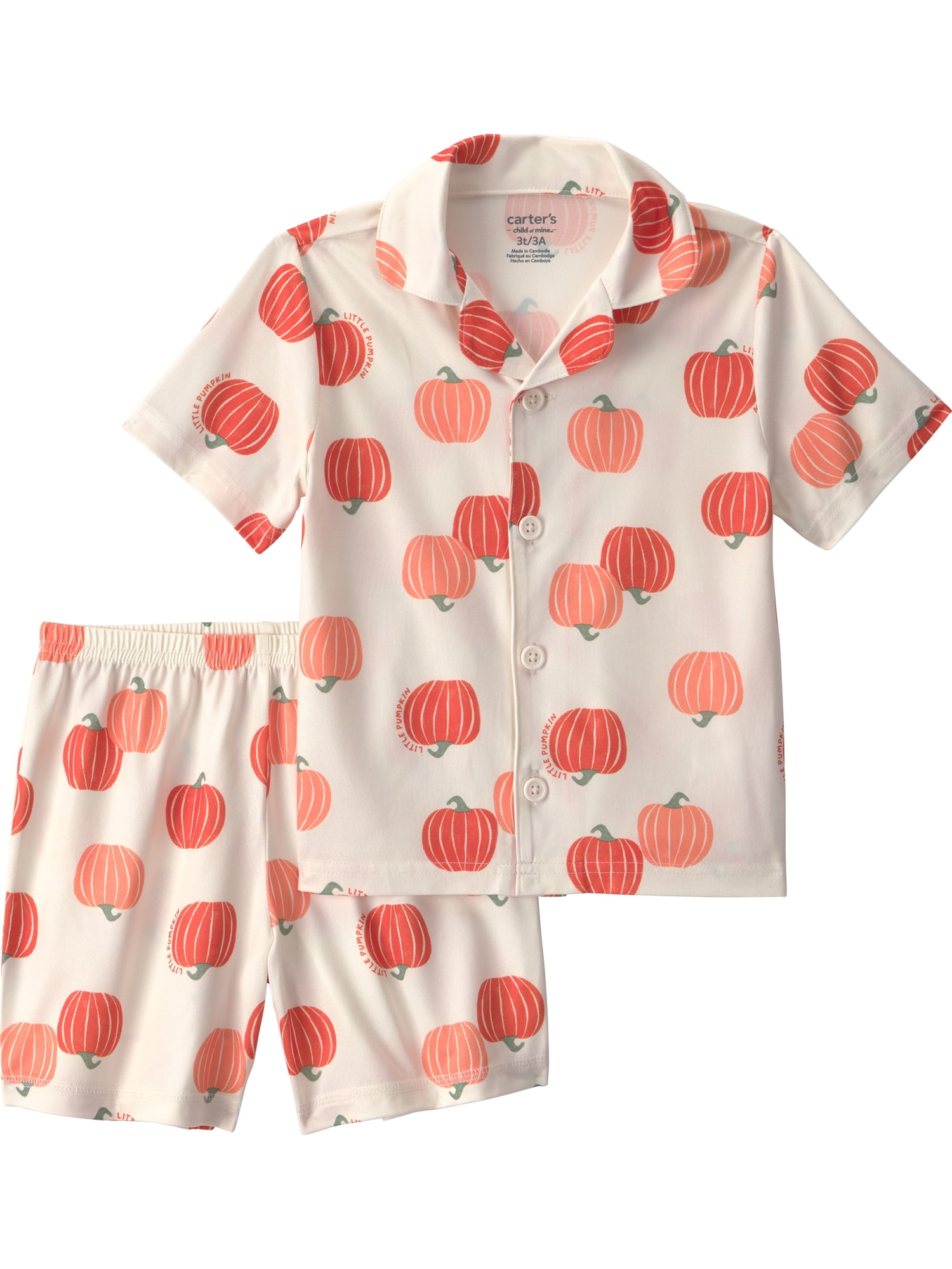 Carter's Child of Mine Baby and Toddler Halloween Pajama Shorts Set, 2-Piece, Sizes 12M-5T