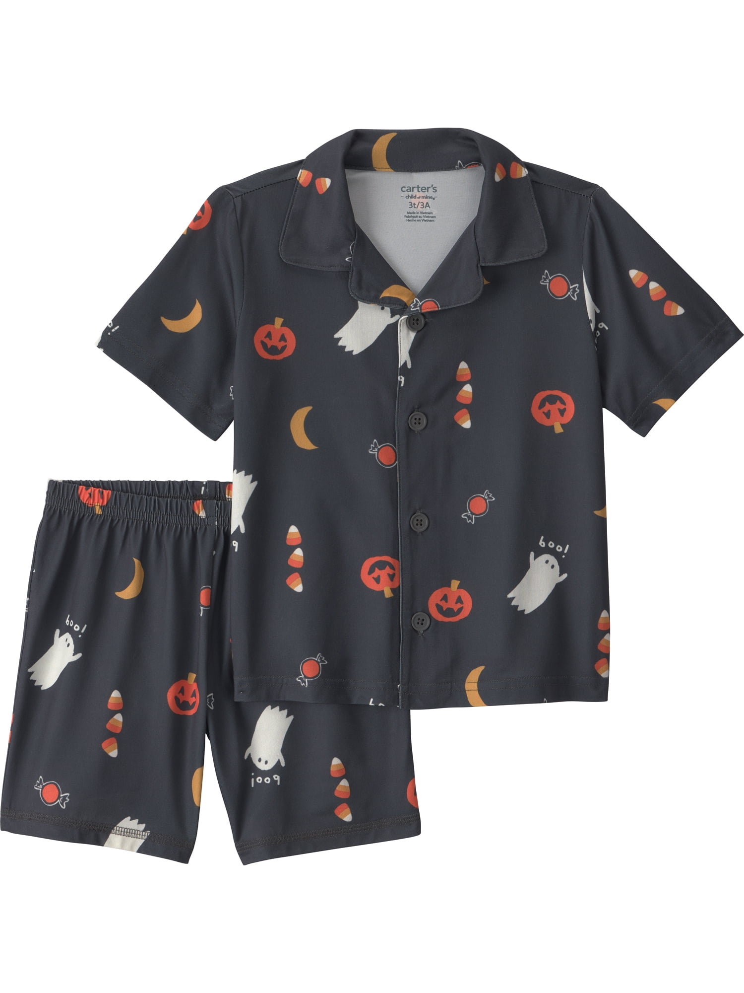 Carter's Child of Mine Baby and Toddler Halloween Pajama Shorts Set, 2-Piece, Sizes 12M-5T
