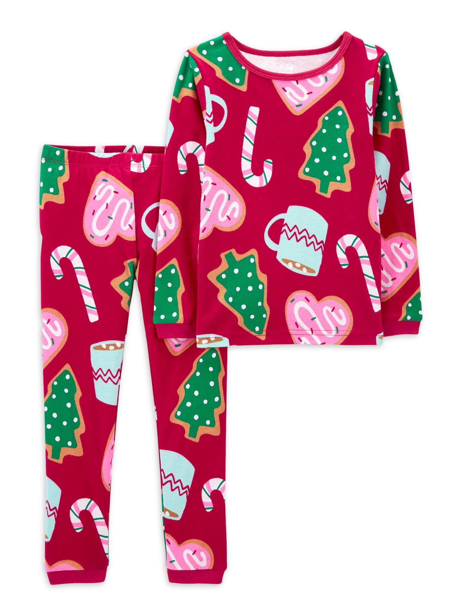 Baby Girl Child of Mine by Carters 18 Months Santa Christmas Pajamas Pj Set  NEW
