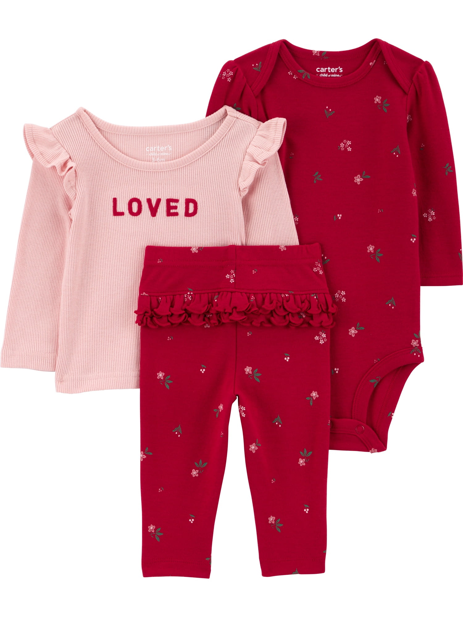 Carter's Child of Mine Baby and Toddler Outfit Set, 3-Piece, Sizes 0/3-24 Months