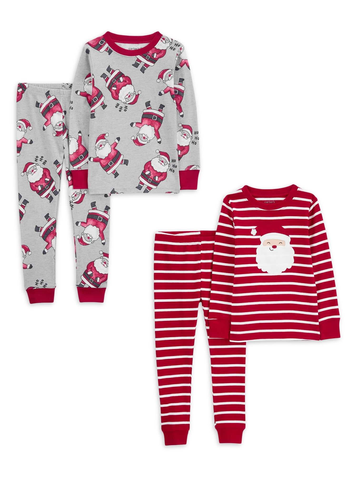 Unisex 4-Piece Printed Snug-Fit Pajama Set for Toddler & Baby