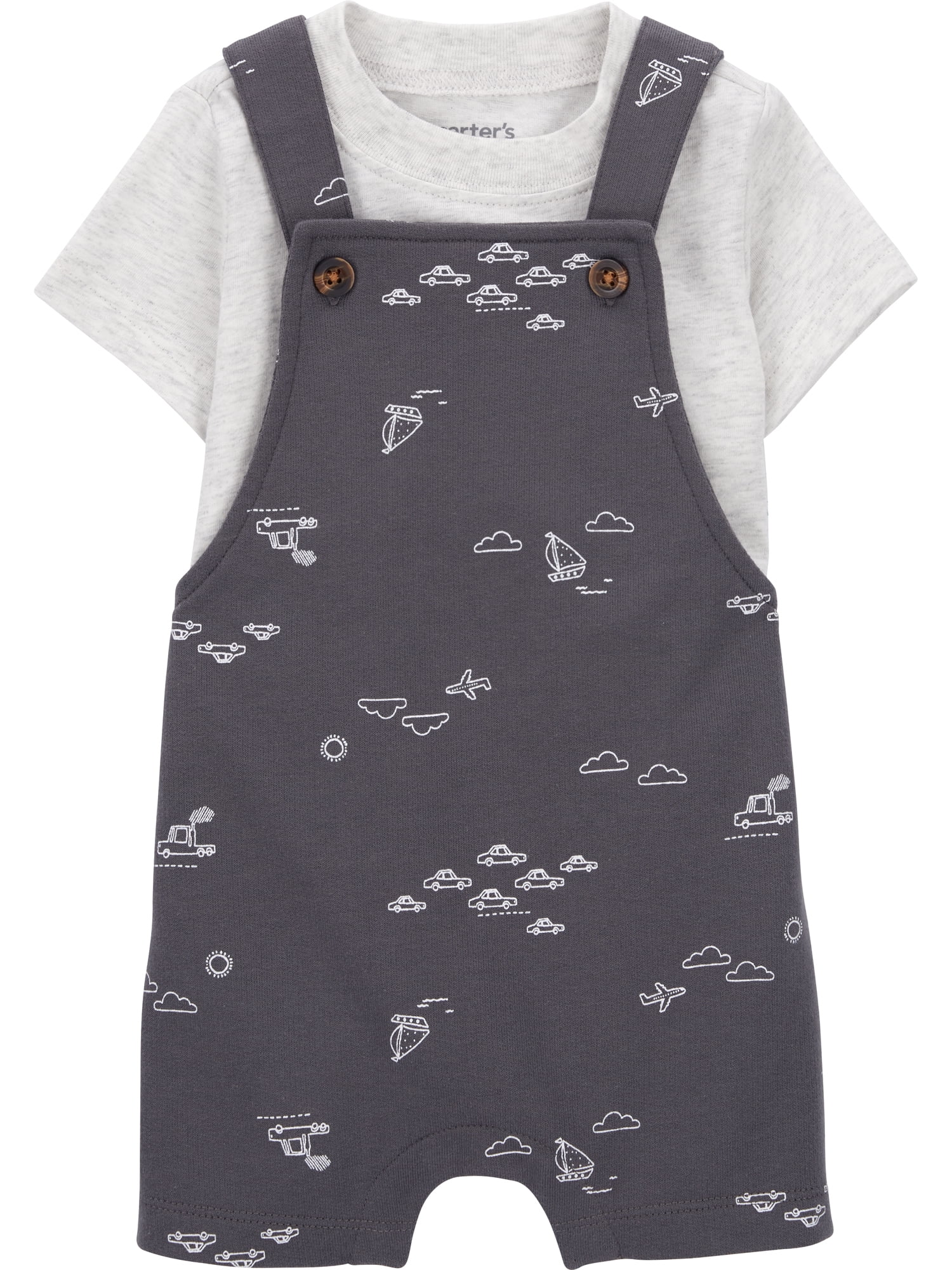 Carter's Child of Mine Boy's Breathable Modern Print Overall, 2-Piece Set Size 6–9 Months