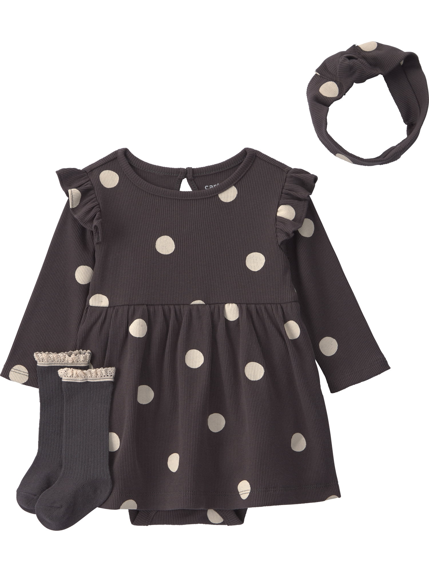 Carter's Child of Mine Dress Headband and Sock Set, 3-Piece, Sizes Preemie-6/9 Months
